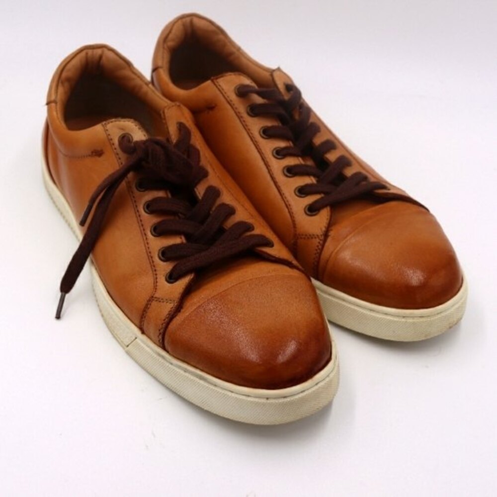Caden Zane Alston Cognac Brown Leather Sneakers Men's 11M Casual Dress Shoes